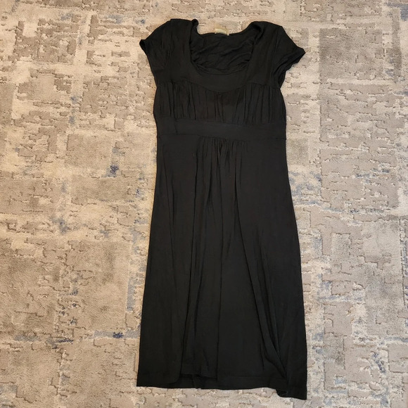 Athleta shelf bra jersey stretch short sleeve gathered dress women's size large - Picture 4 of 11